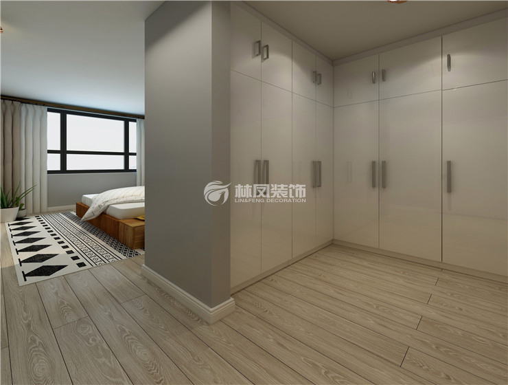 信達(dá)萬(wàn)科如園140㎡戶型臥室衣帽間裝修案例