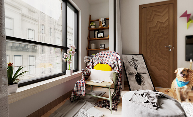 萬(wàn)科翡翠公園120㎡戶型陽(yáng)臺(tái)裝修案例