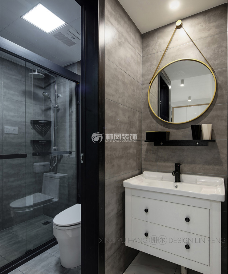 五礦世家金城125㎡衛(wèi)生間干濕分離設(shè)計(jì)裝修效果圖