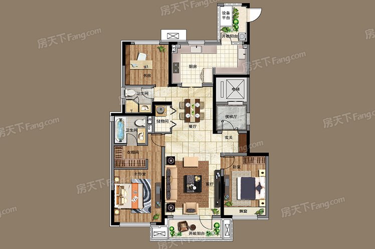 華潤(rùn)置地昆侖御150㎡戶型圖