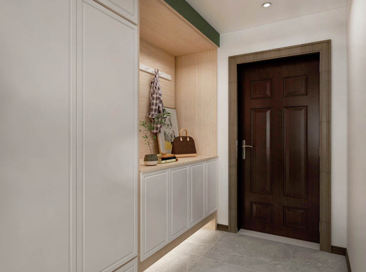 美的瀚悅府120㎡玄關(guān)收納柜設計裝修效果圖