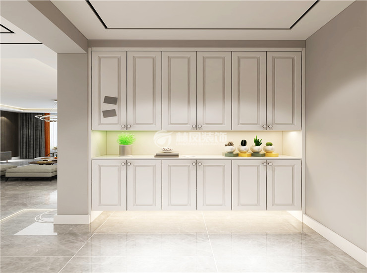 玄關(guān)嵌入式鞋柜設(shè)計裝修效果圖