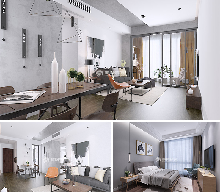 萬(wàn)錦紅樹(shù)灣110平現(xiàn)代風(fēng)格裝修效果圖