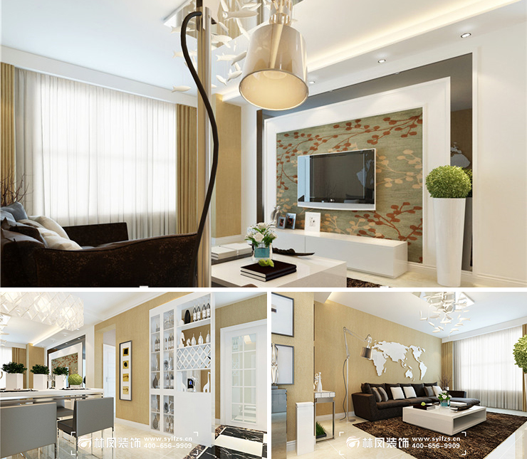 富禹依云瀾匯110平現(xiàn)代風(fēng)格裝修效果圖