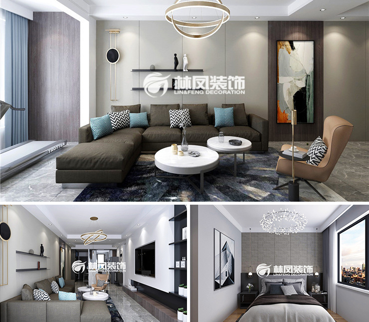 五礦世家金城135平現(xiàn)代風(fēng)格裝修效果圖