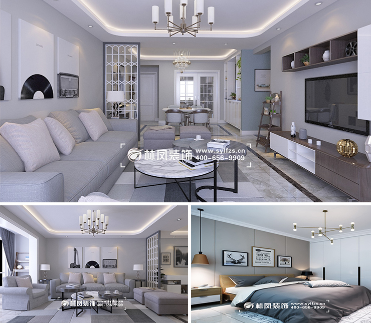 中海天譽240平港式風格裝修效果圖