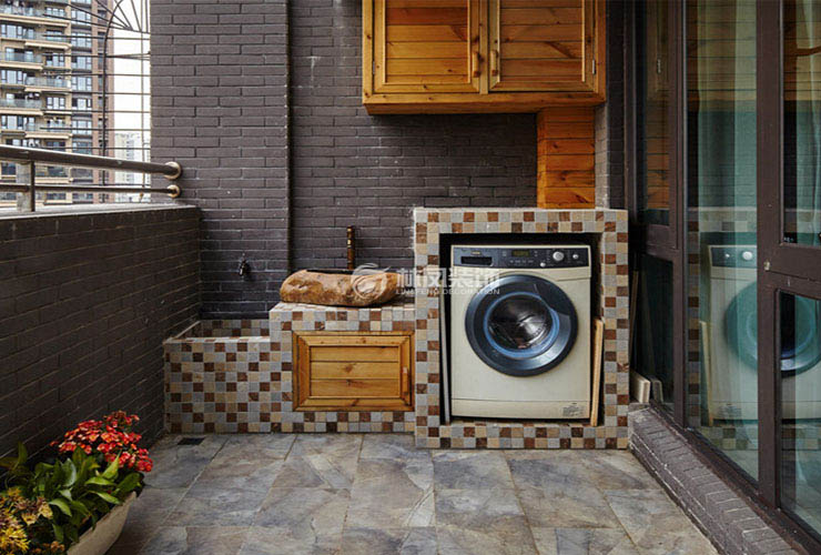 陽臺擺放洗衣機(jī)裝修效果圖