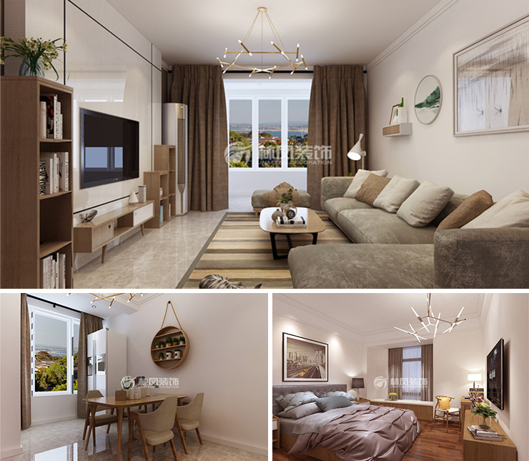 陽光100鳳凰灣126平現(xiàn)代風格裝修效果圖