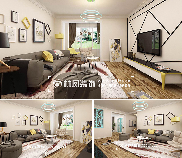 明華香峪蘭溪140平現(xiàn)代風(fēng)格裝修效果圖