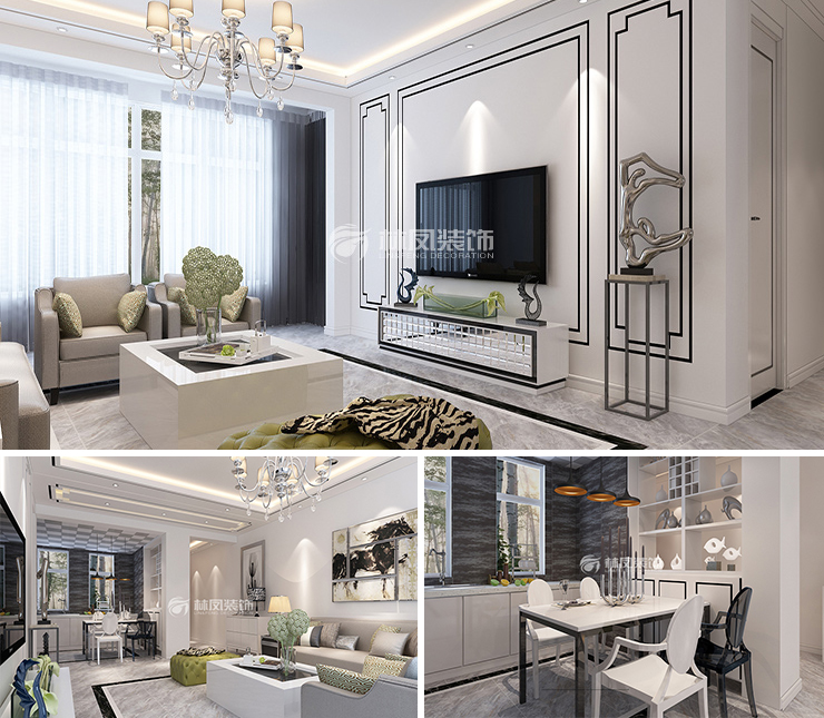 雨潤中央宮園136平現(xiàn)代風(fēng)格裝修效果圖