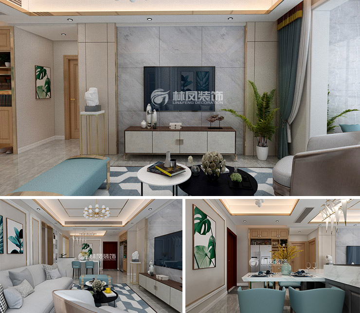 泰盈十里錦城230平輕奢風(fēng)格裝修效果圖