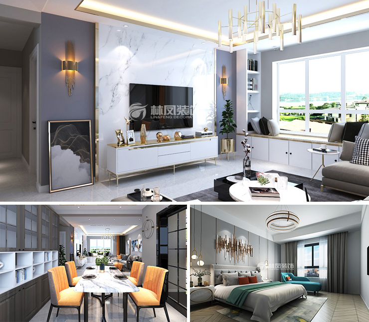 萬象宸光130平輕奢風(fēng)格裝修效果圖