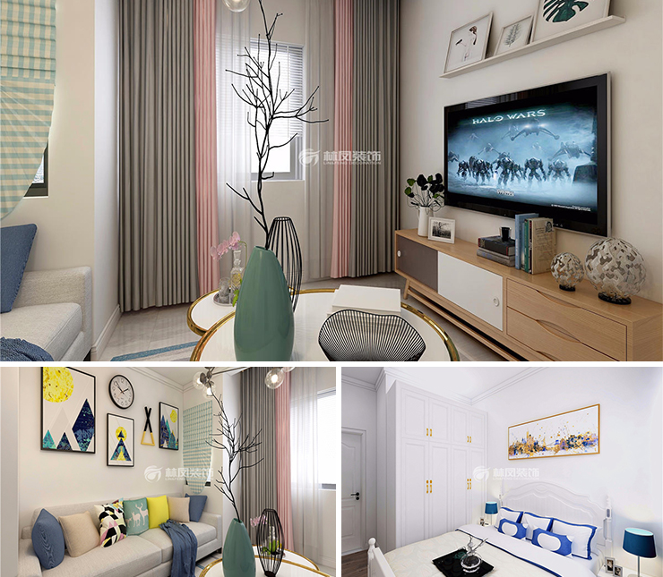 宏發(fā)浣花溪116平北歐風(fēng)格裝修效果圖