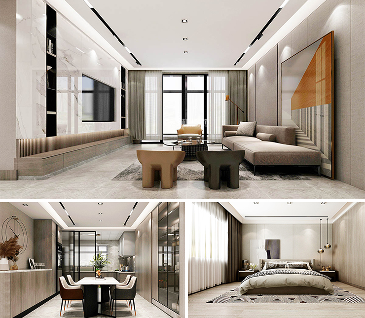 融創(chuàng)城 300平現(xiàn)代風格裝修效果圖