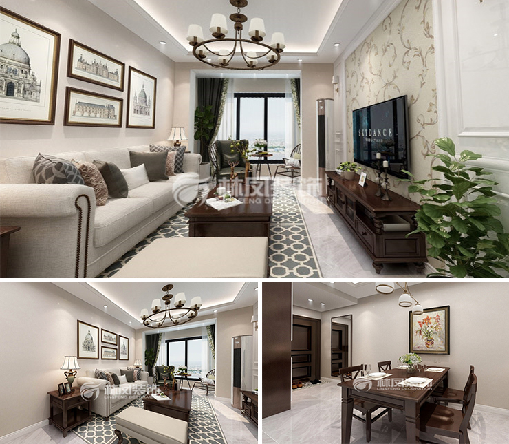 中海城115平美式風格裝修效果圖