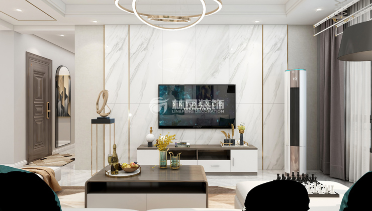 現(xiàn)代輕奢風(fēng)格電視背景墻裝修效果圖