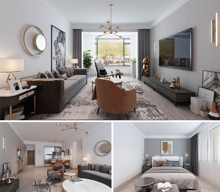 融創(chuàng)臻園120平現(xiàn)代風(fēng)格裝修效果圖