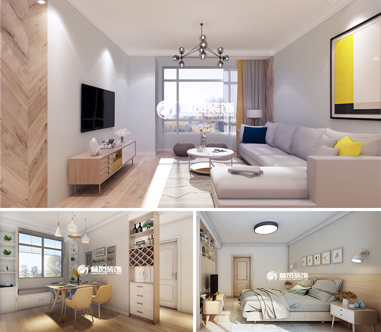 沈陽(yáng)富力院士廷117平北歐風(fēng)格裝修效果圖