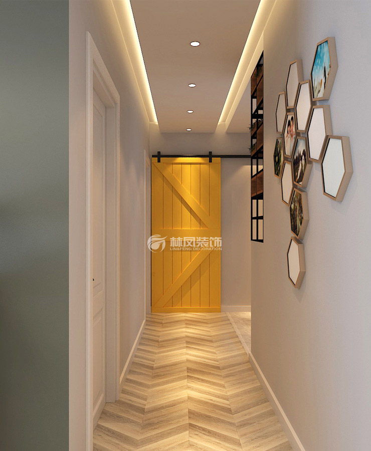 過(guò)廊過(guò)長(zhǎng)展示墻設(shè)計(jì)裝修效果圖