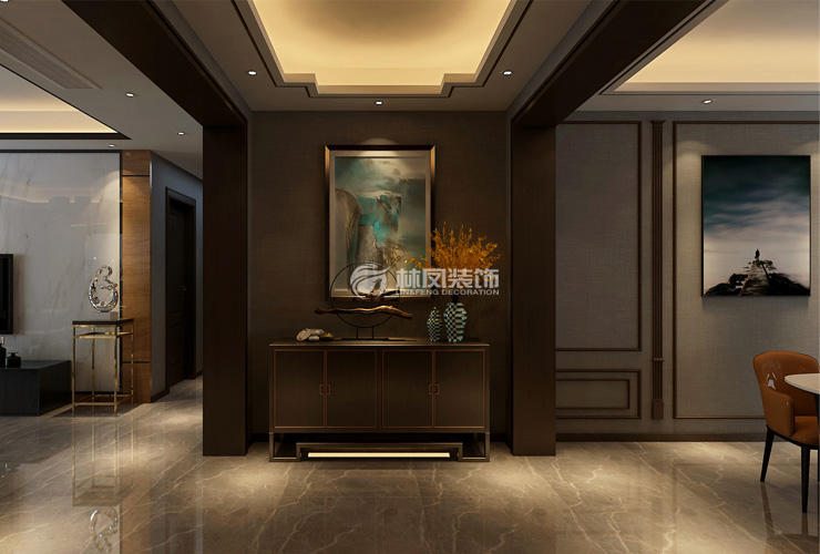 新中式風(fēng)格過廊燈帶設(shè)計裝修效果圖