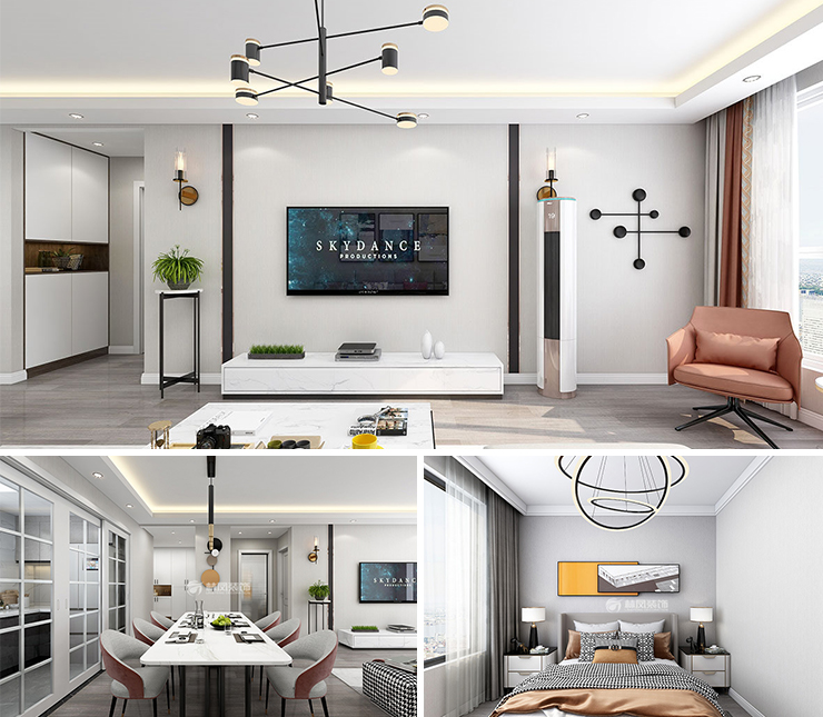 五礦世家金城125平現(xiàn)代簡約風格裝修效果圖