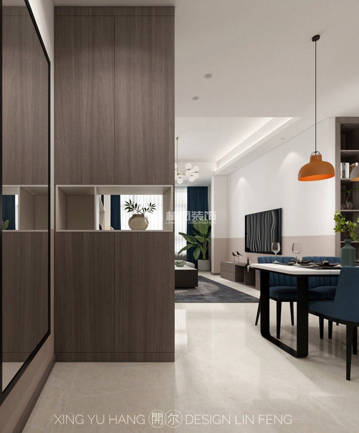 北歐風(fēng)格無(wú)玄關(guān)戶型收納設(shè)計(jì)裝修效果圖