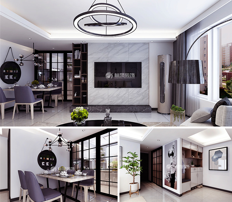 澳海南樾府94平現(xiàn)代簡約風格裝修效果圖