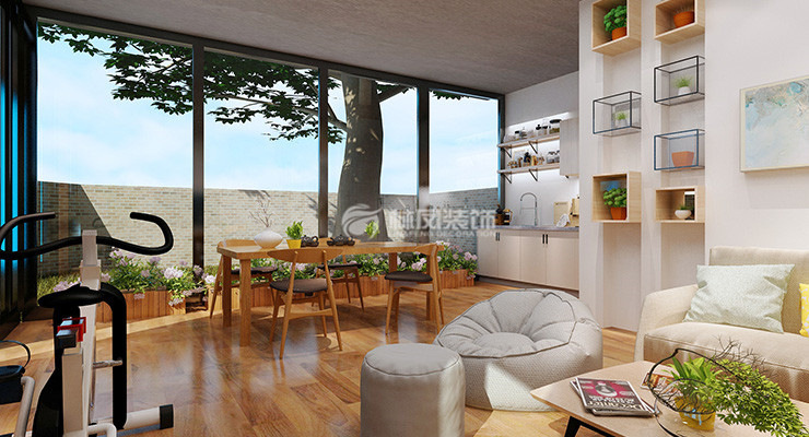現(xiàn)代風(fēng)格陽臺并入客廳裝修效果圖