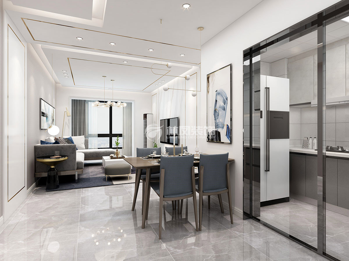 輕奢風格橫梁弱化設(shè)計裝修效果圖