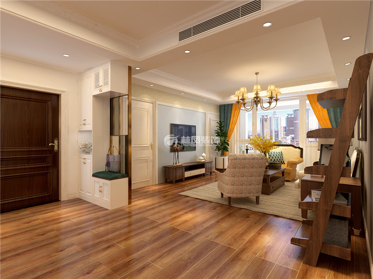 美式風(fēng)格玄關(guān)收納柜設(shè)計裝修效果圖