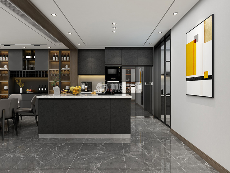 室內(nèi)裝修開(kāi)放廚房餐廳設(shè)計(jì)